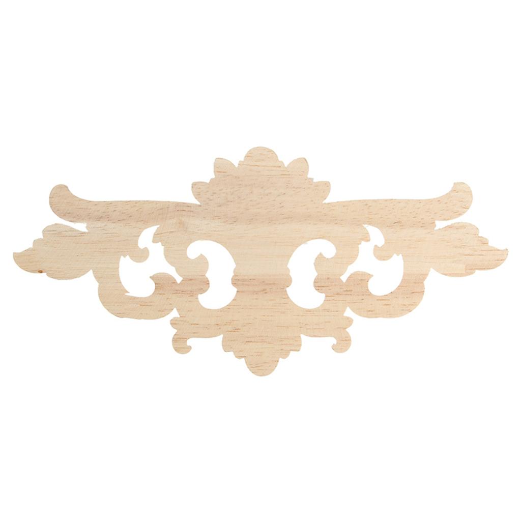 Max Wood Carved Applique Frame Corner Onlay Furniture Decor #4 22x10cm