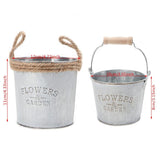 Max Shabby Chic Galvanised Metal Iron Flower Plants Bucket Flower Vase Pot #1