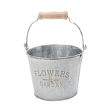Max Shabby Chic Galvanised Metal Iron Flower Plants Bucket Flower Vase Pot #1