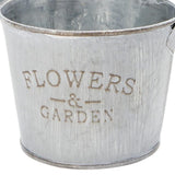 Max Shabby Chic Galvanised Metal Iron Flower Plants Bucket Flower Vase Pot #1