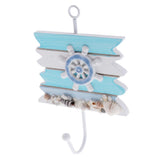Max Maxb Decorative Nautical Seaside Wood&Metal Mounted Hanger Coat Hooks Wall Rack#3
