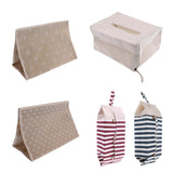 Linen Tissue Box Home Bathroom Toilet Paper Napkin Holder Floral Storage Bag