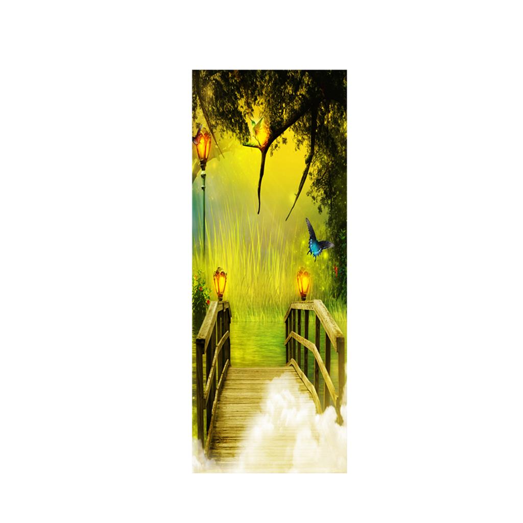 Maxbell 3D Self Adhesive Door Wall Fridge Sticker Mural Scene Home Decor Decal #6