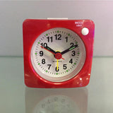 Ascending Sound Small Travel Alarm Clock with Snooze Nap and Light Red