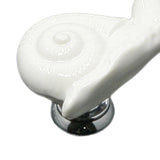 Max Maxb Ceramic Door Knob Cabinet Drawer Wardrobe Cupboard Snail Pull Handle White