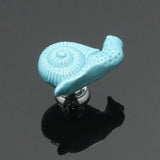 Max Maxb Ceramic Door Knob Cabinet Drawer Wardrobe Cupboard Snail Pull Handle Blue