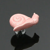 Max Maxb Ceramic Door Knob Cabinet Drawer Wardrobe Cupboard Snail Pull Handle Pink