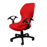 Maxbell Elastic Swivel Computer Chair Cover Home Office Seat Slipcover Protector-Red