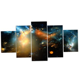 Max Maxb 5Pieces Abstract Decorative Painting Universe Series  Color Milky Way Galaxy
