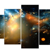 Max Maxb 5Pieces Abstract Decorative Painting Universe Series  Color Milky Way Galaxy