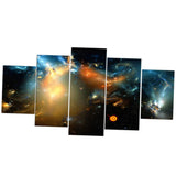 Max Maxb 5Pieces Abstract Decorative Painting Universe Series  Color Milky Way Galaxy