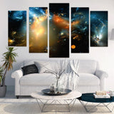 Max Maxb 5Pieces Abstract Decorative Painting Universe Series  Color Milky Way Galaxy