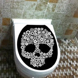 Max Maxb Creative 3D Toilet Stickers Bathroom Decorative Decals White Skull