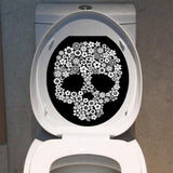 Max Maxb Creative 3D Toilet Stickers Bathroom Decorative Decals White Skull