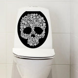 Max Maxb Creative 3D Toilet Stickers Bathroom Decorative Decals White Skull