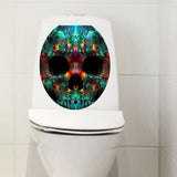 Max Maxb Creative 3D Toilet Stickers Bathroom Decorative Decals Color skull Head