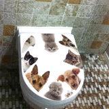 Max Maxb Creative 3D Toilet Stickers Bathroom Decorative Decals Cat Dog