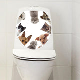 Max Maxb Creative 3D Toilet Stickers Bathroom Decorative Decals Cat Dog