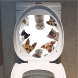 Max Maxb Creative 3D Toilet Stickers Bathroom Decorative Decals Cat Dog