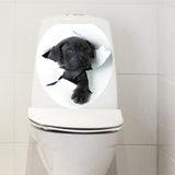 Max Maxb Creative 3D Toilet Stickers Bathroom Decorative Decals Cute Dog