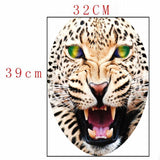 Max Maxb Creative 3D Toilet Stickers Bathroom Decorative Decals Green-eyed Leopard