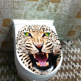 Max Maxb Creative 3D Toilet Stickers Bathroom Decorative Decals Green-eyed Leopard