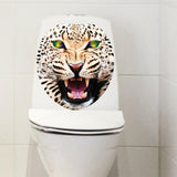 Max Maxb Creative 3D Toilet Stickers Bathroom Decorative Decals Green-eyed Leopard