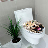 Max Maxb Creative 3D Toilet Stickers Bathroom Decorative Decals Green-eyed Leopard