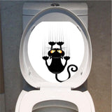 Max Maxb Creative 3D Toilet Stickers Bathroom Decorative Decals Climb Wall Cat