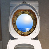 Max Maxb Creative 3D Toilet Stickers Bathroom Decorative Decals Cruise Ship Window