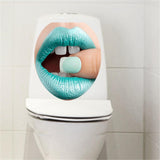 Max Maxb Creative 3D Toilet Stickers Bathroom Decorative Decals Green Lips