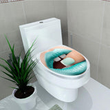 Max Maxb Creative 3D Toilet Stickers Bathroom Decorative Decals Green Lips