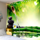 Max 3D Waterproof Tapestry-Landscape Series Bamboo Waterdrop Decor 150x130cm