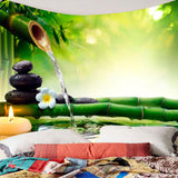 Max 3D Waterproof Tapestry-Landscape Series Bamboo Waterdrop Decor 150x130cm