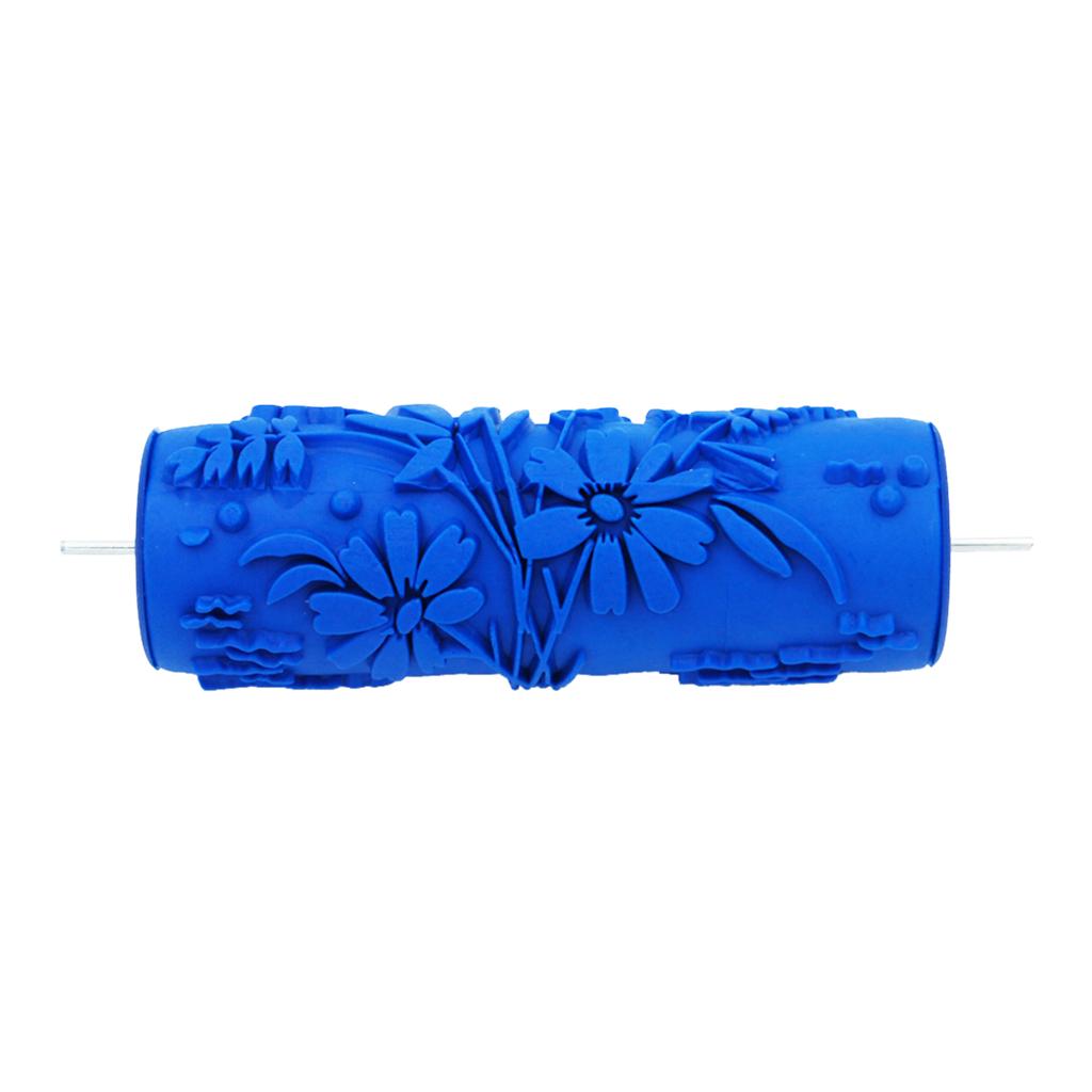 Max 5'' Embossed Paint Roller Sleeve Wall Stencil Brush Flower Pattern Decor #5