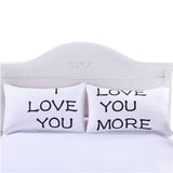 Maxbell 1 Pair Rectangle Couple Throw Pillow Cases Cushion Covers Home Bedroom Decor I love you-50cmx90cm