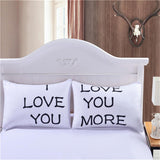 Maxbell 1 Pair Rectangle Couple Throw Pillow Cases Cushion Covers Home Bedroom Decor I love you-50cmx90cm
