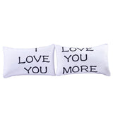 Maxbell 1 Pair Rectangle Couple Throw Pillow Cases Cushion Covers Home Bedroom Decor I love you-50cmx90cm