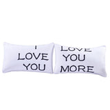 Maxbell 1 Pair Rectangle Couple Throw Pillow Cases Cushion Covers Home Bedroom Decor I love you-50cmx90cm