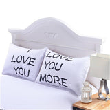 Maxbell 1 Pair Rectangle Couple Throw Pillow Cases Cushion Covers Home Bedroom Decor I love you-50cmx90cm