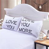 Maxbell 1 Pair Rectangle Couple Throw Pillow Cases Cushion Covers Home Bedroom Decor I love you-50cmx90cm