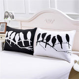 Maxbell 1 Pair Rectangle Couple Throw Pillow Cases Cushion Covers Home Bedroom Decor Bird-50cmx75cm