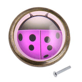 Max Ladybug Pattern Pull Knob Handle for Cabinet Drawer Cupboard Door Box Purple