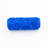 Max 5" Embossed Pattern Painting Roller Brush Tool for Wall DIY Decor Blue  5#