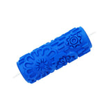 Max 5" Embossed Pattern Painting Roller Brush Tool for Wall DIY Decor Blue  5#