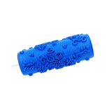 Max 5" Embossed Pattern Painting Roller Brush Tool for Wall DIY Decor Blue  7#