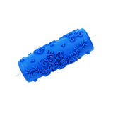 Max 5" Embossed Pattern Painting Roller Brush Tool for Wall DIY Decor Blue  7#