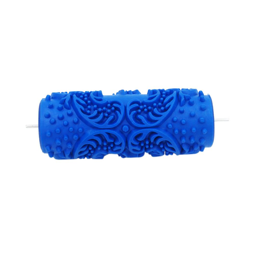 Max 5" Embossed Pattern Painting Roller Brush Tool for Wall DIY Decor Blue  9#