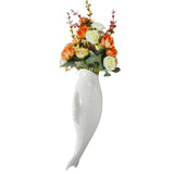 Maxbell Fish Ceramic Wall Hanging Plant Vase Mural For Hotel Cafe Decoration Style C