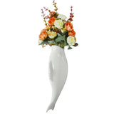 Maxbell Fish Ceramic Wall Hanging Plant Vase Mural For Hotel Cafe Decoration Style C